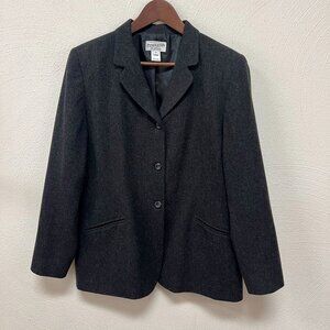Pendleton Women Blazer Virgin Wool 3 Button Notched Collar Pockets Size 14